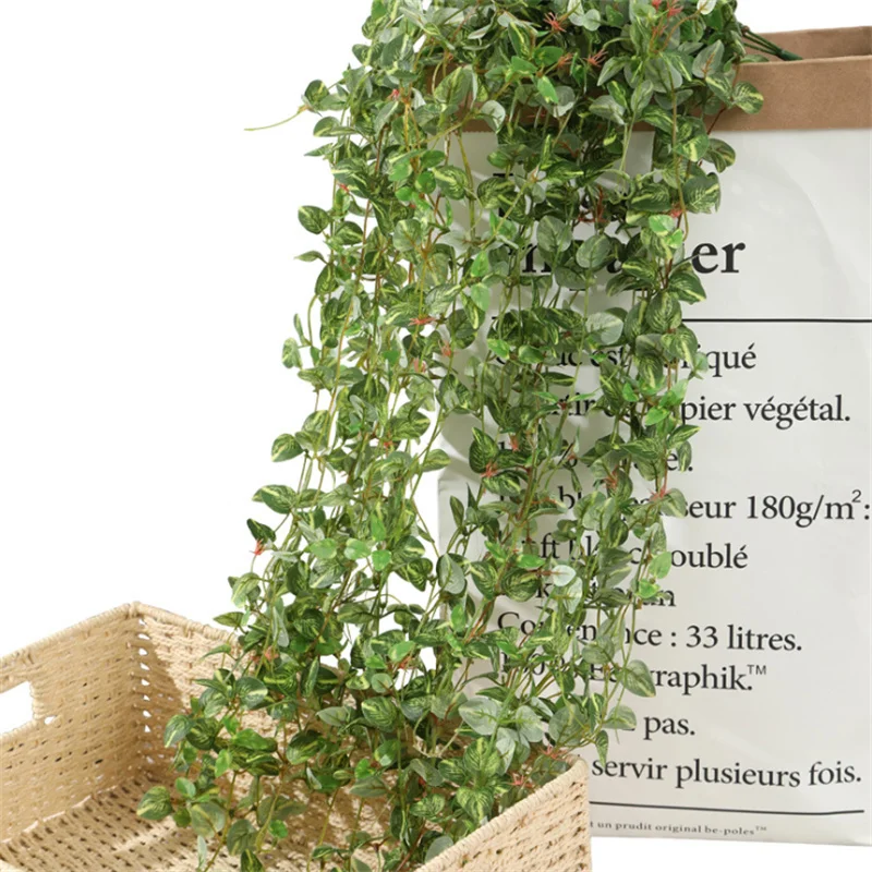 

New Artificial Bamboo Heart Leaf Begonia Leaf Green Color Ivy Suspended Ceiling Wall Hanging Wedding Garden Home Garden Cheap