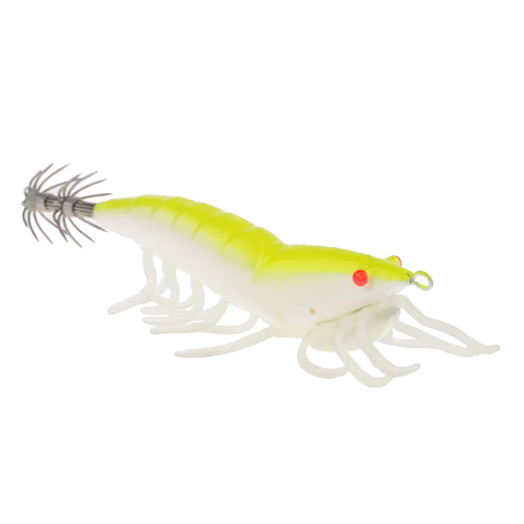 

Saltwater Squid Jigs Hook Artificial Shrimp Fishing Lure Hard Bait With Luminous Legs For Sleeve-fish/Squid//Cuttlefish
