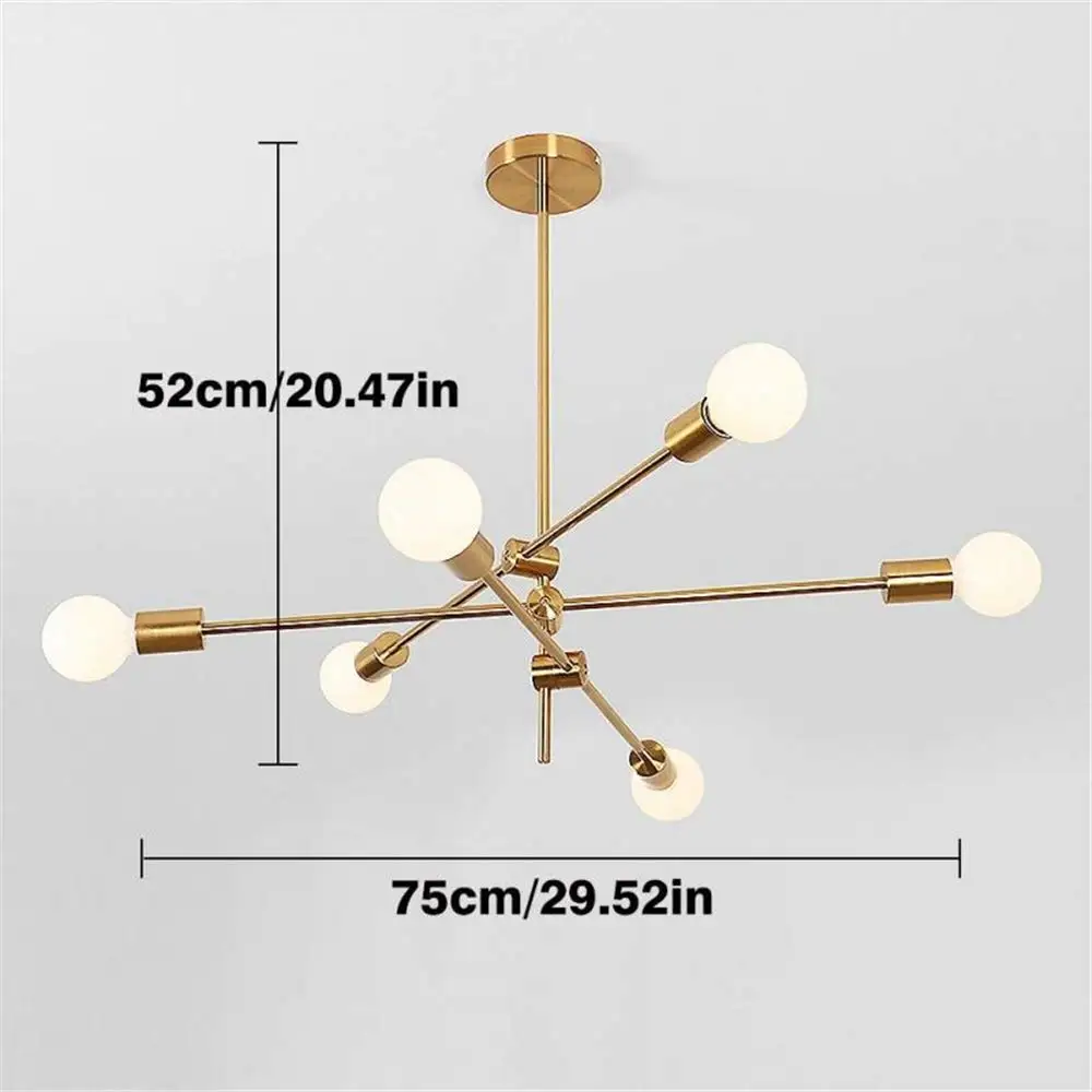 Современная люстра спутник потолочный светильник матовый латунный подвесной