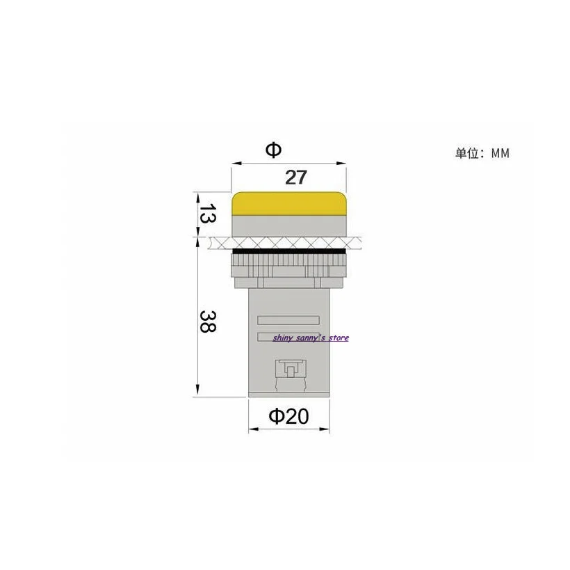 10-20 шт./лот AD16-22D/S 22 мм белый AC/DC 12 В 24 36 110 ac220в светодиодный индикатор питания