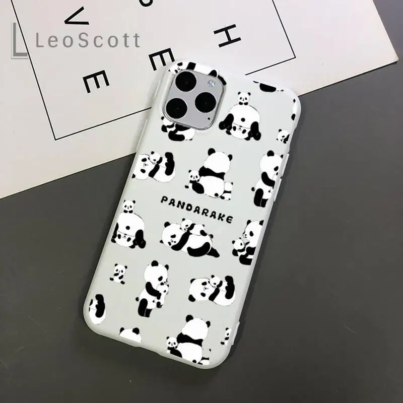 

Lucu Kartun Panda Pesawat Ruang Angkasa Phone Case Candy Color for iPhone 11 12 mini pro XS MAX 8 7 6 6S Plus X 5S SE 2020 XR