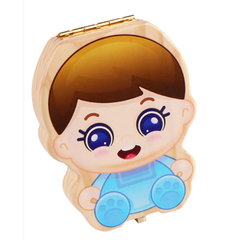 Детская зубная коробка органайзер для детей деревянная хранения молочных зубов