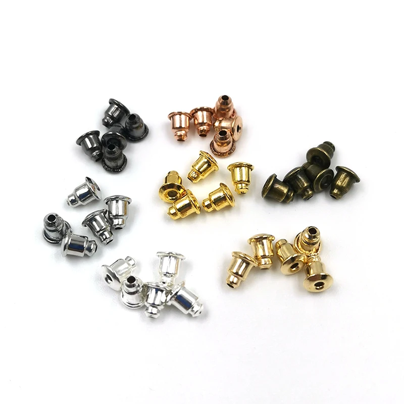 200 шт 5*6 мм шпильки для сережек пробки свитки фурнитура DIY блокированные колпачки