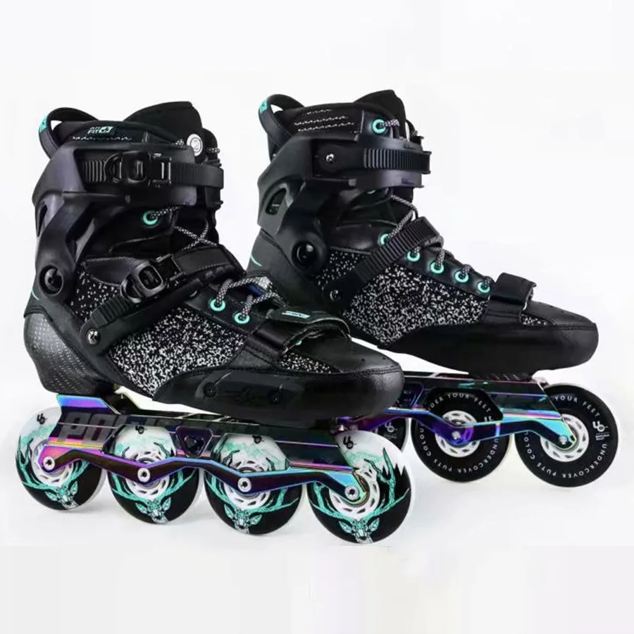 Оригинальные Powerslide EVO Hardcore городские роликовые коньки из углеродного волокна, уличные роликовые коньки для взрослых, обувь для катания на коньках