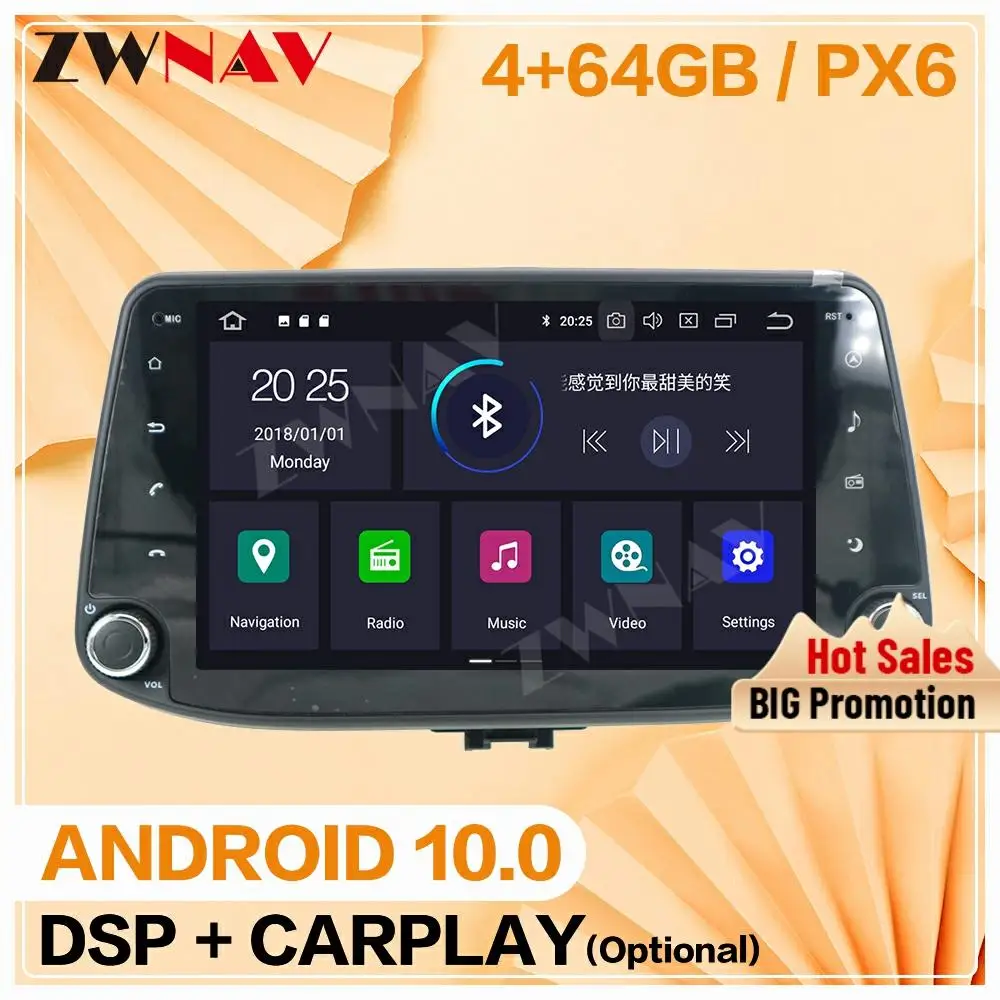 64 Гб DSP Carplay для Hyundai I30 2017 2018 2019 Android экран GPS-плеер Навигация Авто аудио стерео
