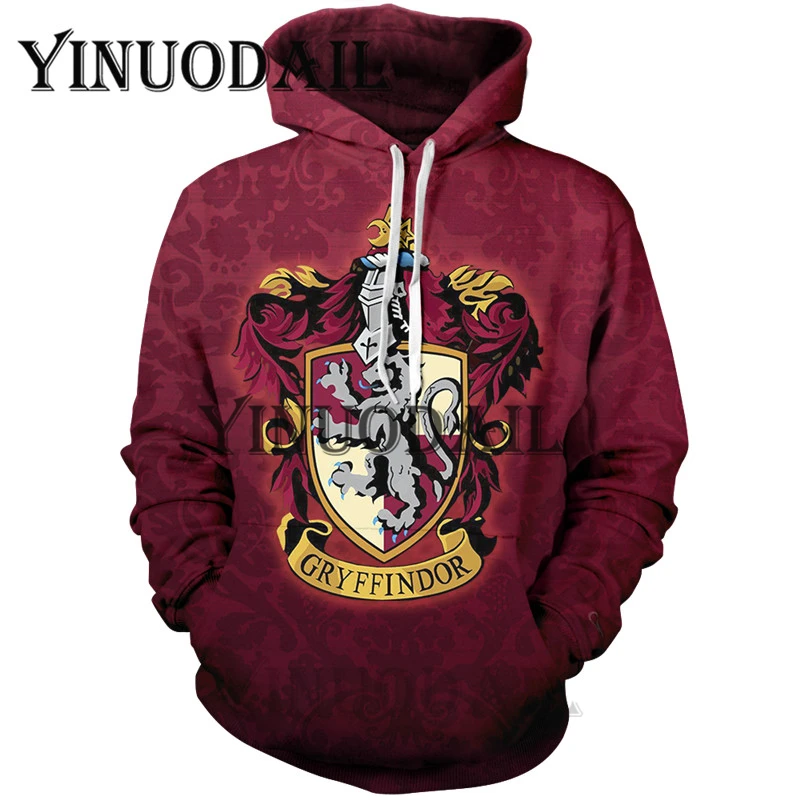 G Wizardry 3D Толстовка с принтом и карманом Ravenclaw Gryffindor для взрослых унисекс Толстовка костюм толстовки Мужская одежда - Цвет: G