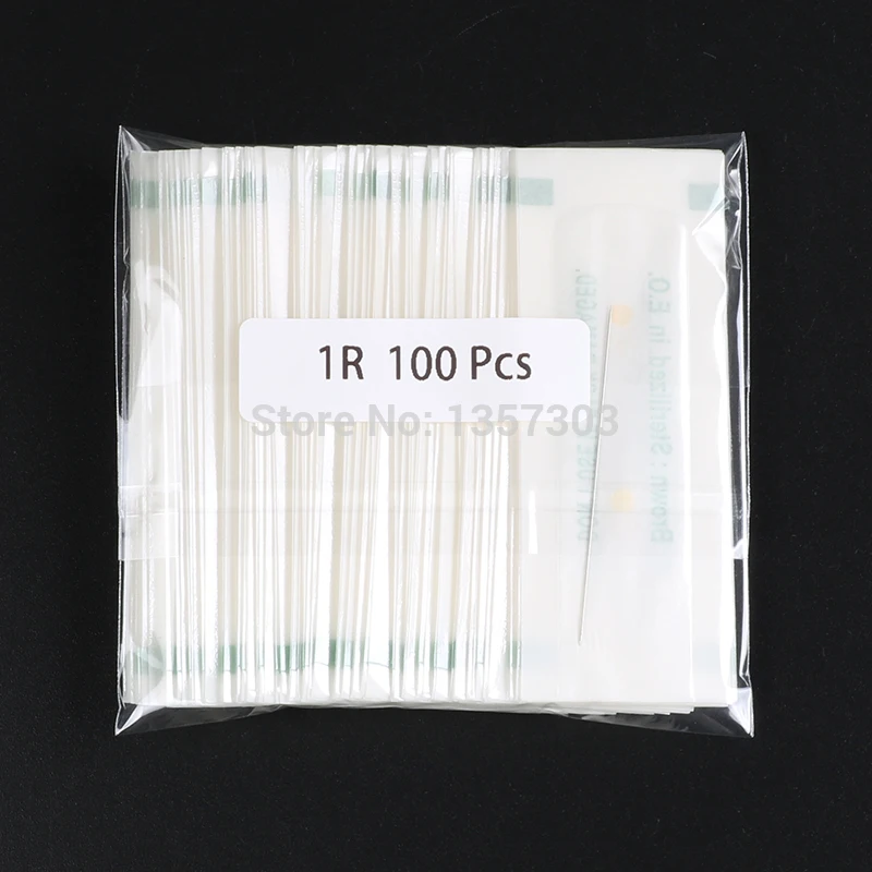 Disposable Sterilized Professional Tattoo Needles 1RL For Eyebrow Pen Machine Permanent Makeup Kit 100pcs PMU 1R | Красота и здоровье