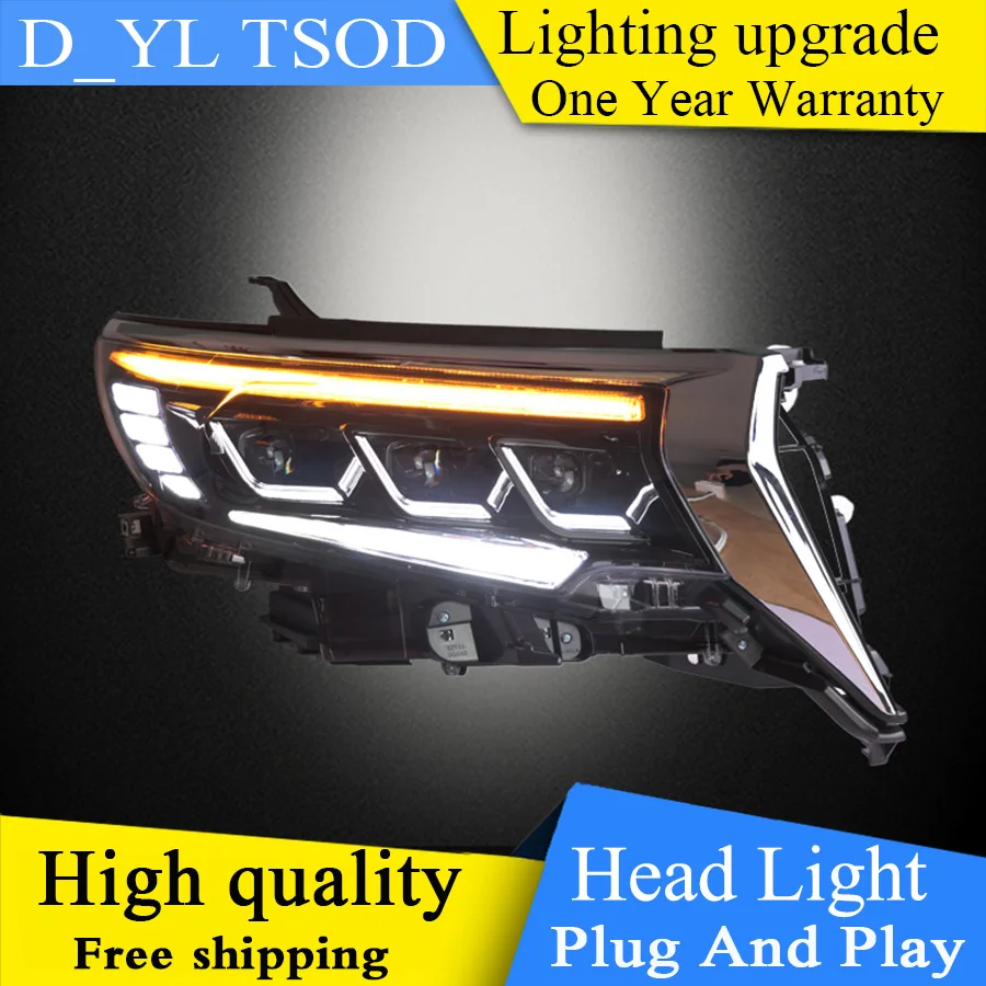 Car Styling for Toyota Prado FULL Headlights 2018 New LED Headlight Head lamp DRL Low High beam All Bi-LED | Автомобили и