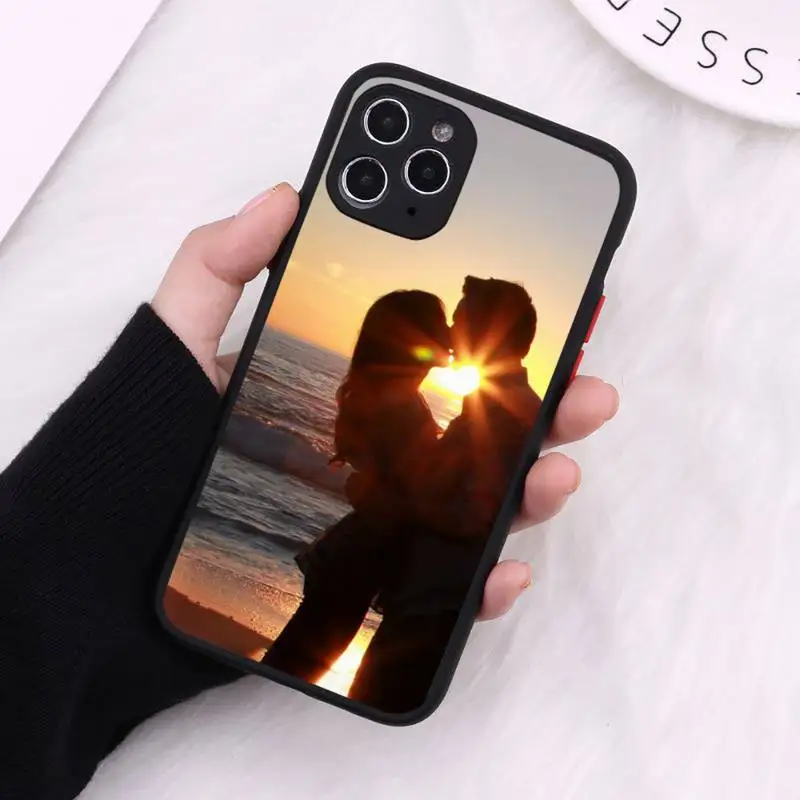 

love sweet beautiful back view sunset Phone Case Matte Transparent For iPhone 12 Mini 11 Pro XR XS Max 7 8 Plus