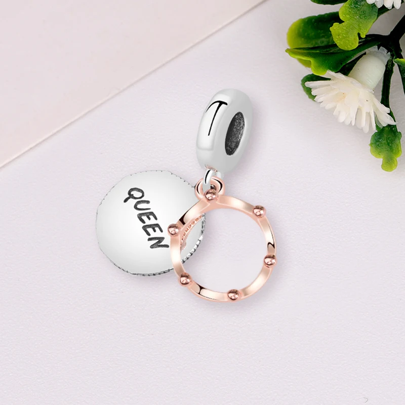 Шармы-подвески из серебра 925 пробы с Королевской и королевской короной