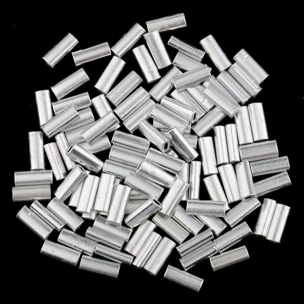 Набор из 200 алюминиевых обжимных втулок для рыболовного провода/лески/кабеля