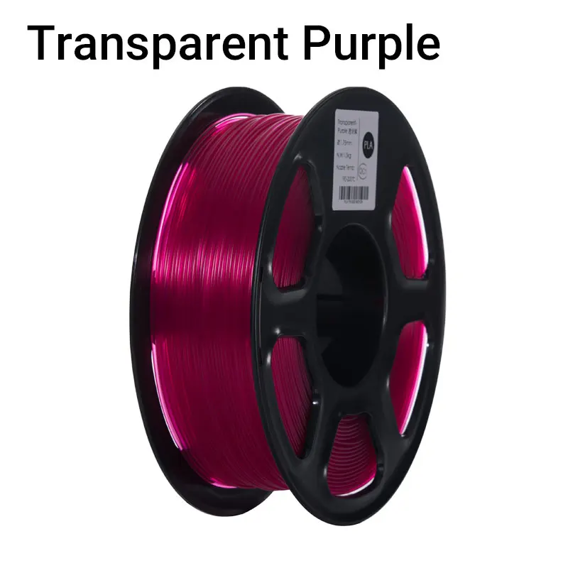 Transparent Purple TOPZEAL прозрачный PLA пластик для 3d принтера 1,75 мм 1 кг катушка PLA нити материалы для 3D печати - Цвет: Transparent Purple