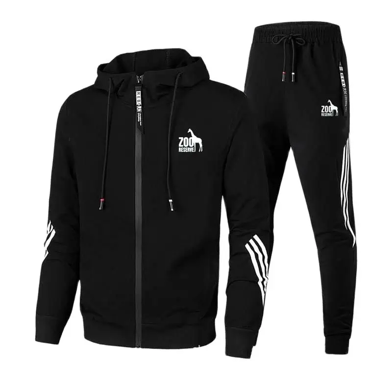 

CW Spring And Autumn New Leisure Sports Fashion Zipper Men's Running Suit men Clothing Set Tracksuit Men Mens Joggers Set