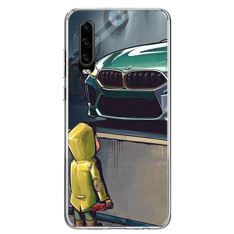 Boy See Sports Car Jdm Drift Phone Case For Huawei P30 P20 P10 P50 P40 Lite Mate 30 20 10 40 Pro Art Luxury Customized Cover