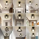 Железные потолочные светильники в скандинавском стиле, винтажные минималистические лампы для балкона, потолочный светильник для кухни, фойе, железная Входная маленькая потолочная лампа, WF1015