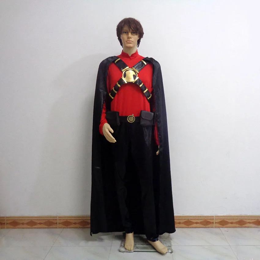 Красный маскарадный костюм Аркхэма из города Робина Рождественская вечеринка