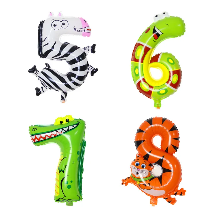 Воздушный шар из фольги в виде цифр животных 16 дюймов | Дом и сад