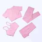 Женский спортивный костюм WOHUADI, футболкабюстгальтершортылеггинсы, для занятий йогой, 2021