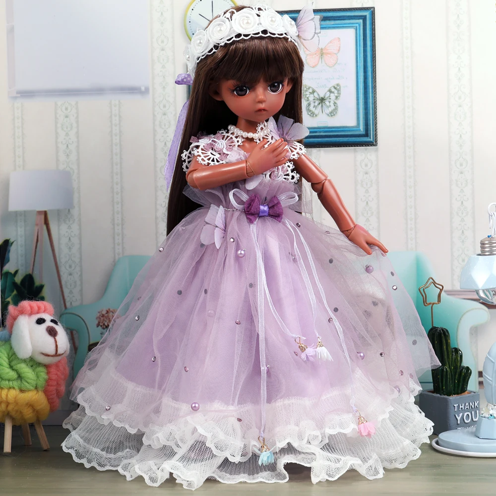 Кукла шарнирная 1/6 30 см с черной загорелой кожей полный комплект одежды девочек