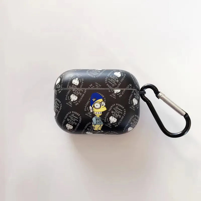 

Luxury Cute Cool INS New York Cartoon skater boy Earphone Headset soft Case Cover for airpods 1 2 Pro Wireless Charging bag Box