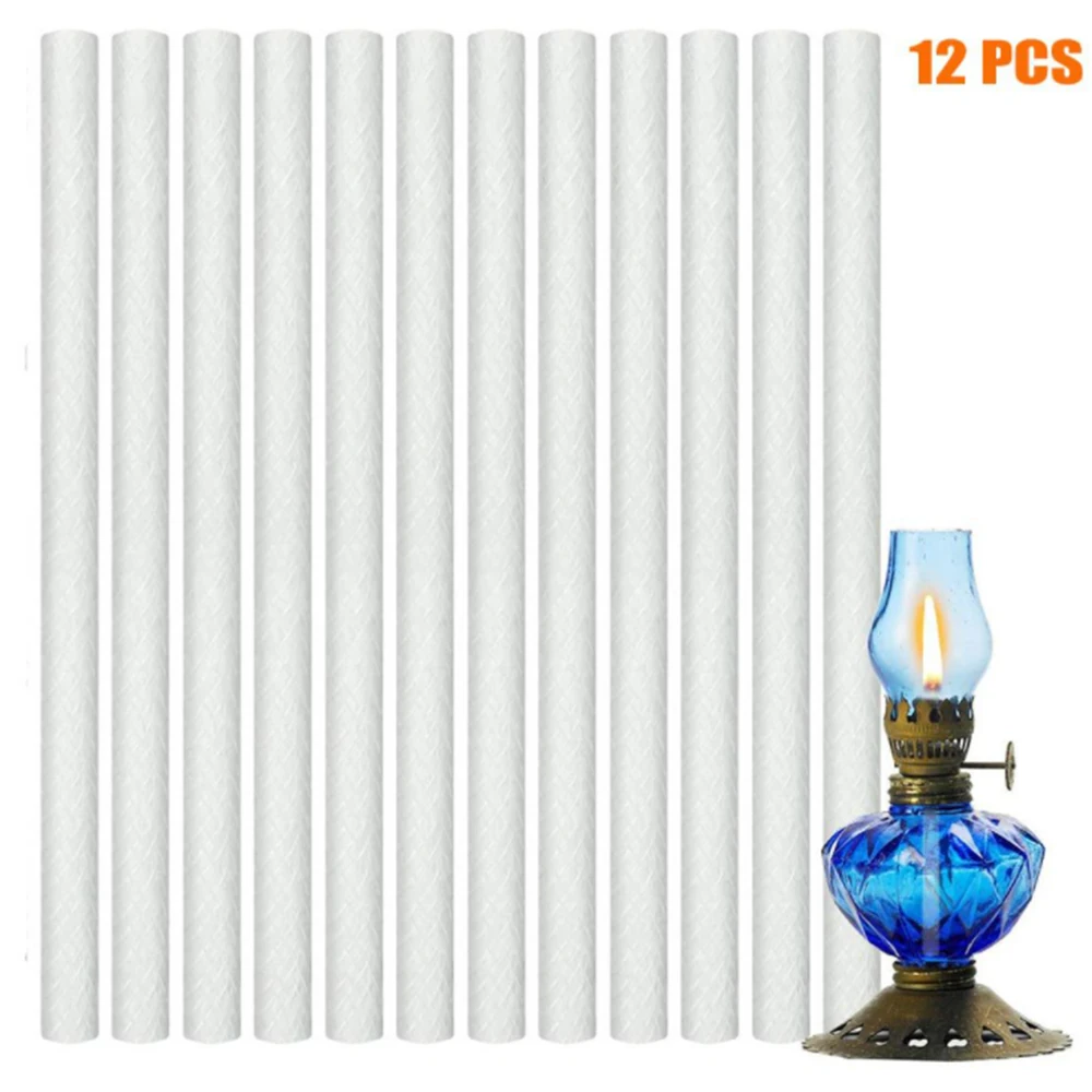 

12pcs Glass Wick Lamp Wick Heat-Resistant Fiberglass Wick For Lanterns Lights Oil Lamps Glass Wick Lamp Accessories