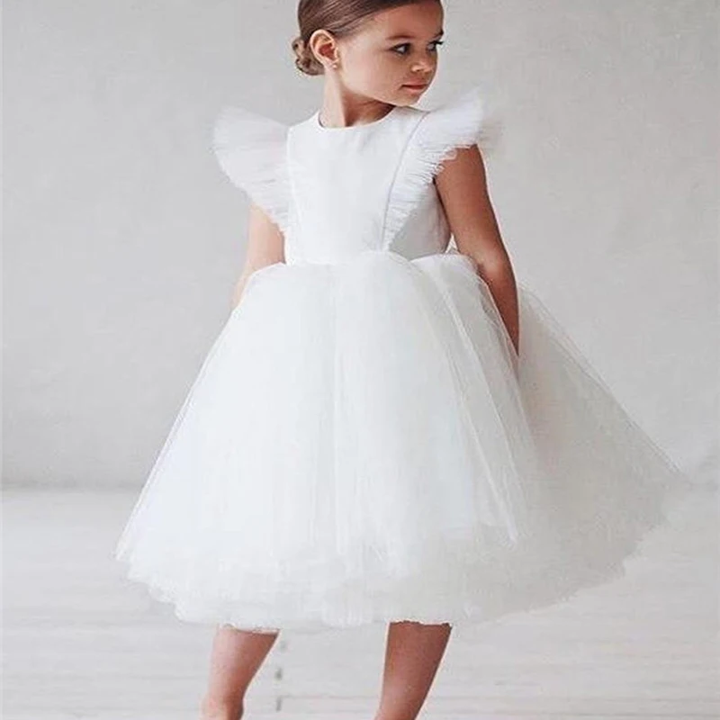 

Tutu Flower Girl Dress for Wedding Party Short Tulle Gorgeous Baby Events Gowns Infant Birthday Princess Dresses For Children
