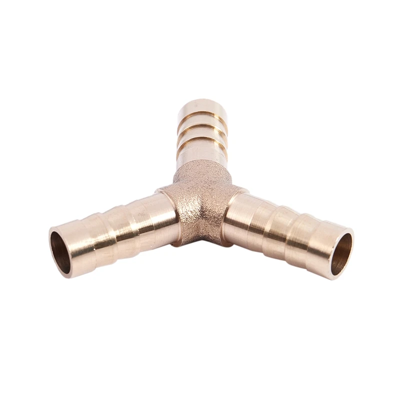 

5pcs 8mm 3 Ways Y-Piece Brass Air Gas Hose Barb Connector Tube Coupler