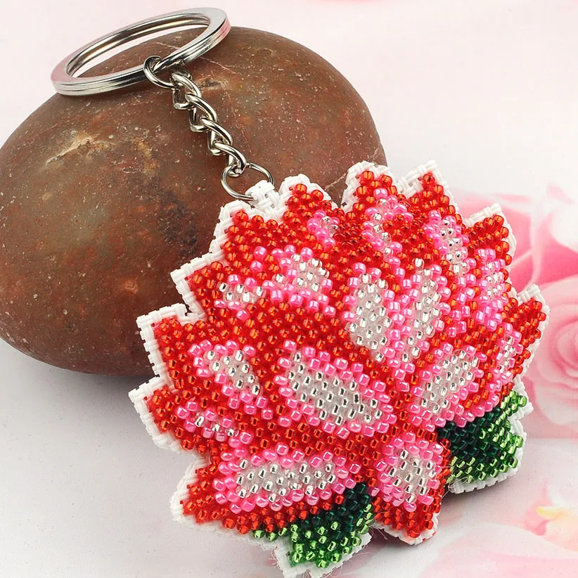 

Y108 DIY Cross Stitch Kit Stich Cross-stitch Seed Beads For Needlework Christmas Gift Canvas Bag Key Chain Key Chain Phone Chain