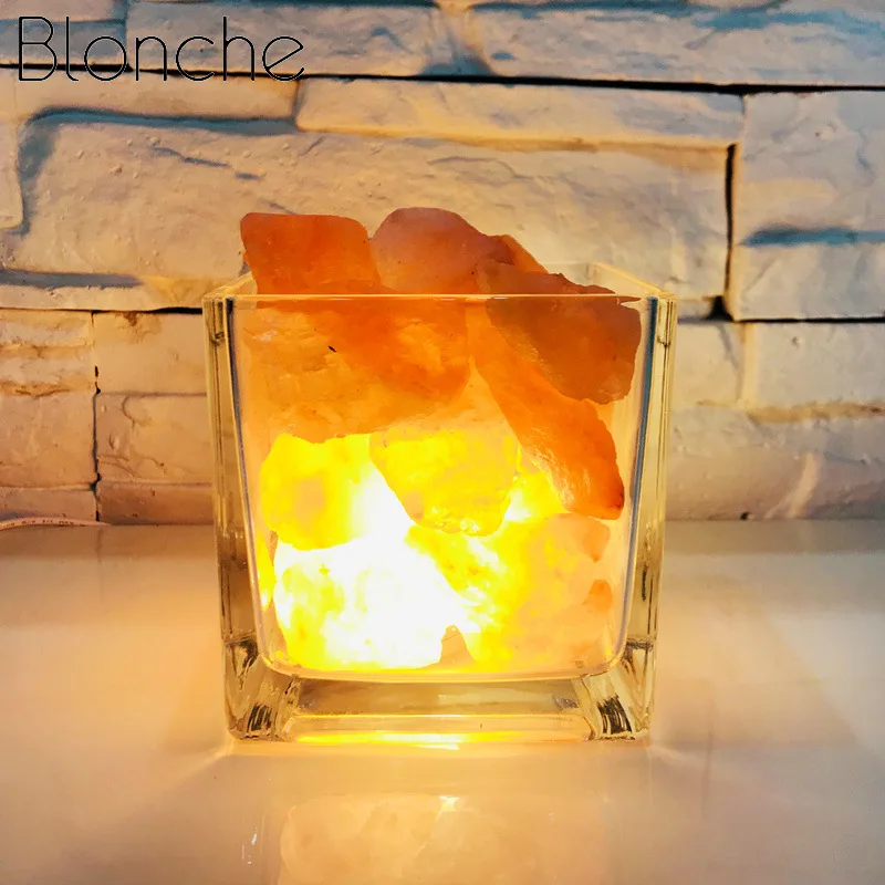 Blonche USB кристалл лава лампа Гималайская натуральная соль для домашнего декора