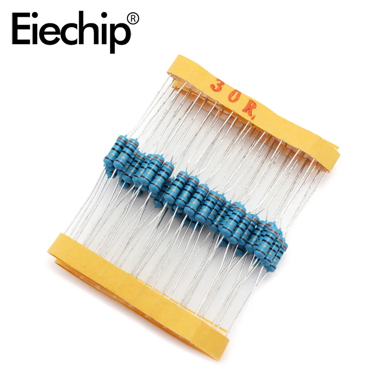 

100pcs/lot 0.5W 1 ohm 1% Metal film resistor 1/2W resistance 30R Electronic resistors