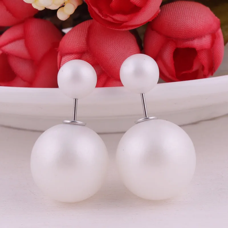 

Ladies Double-sided Matte Big Pearl Earrings Candy Color Rubber Big Ball Earrings Party Beaded Jewelry Gift Fashion Earrings