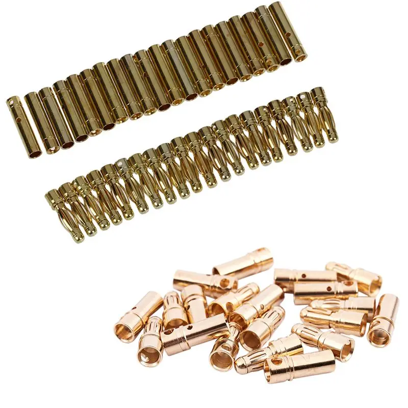 30 пар Золотистый металлический штекер 4 мм и 3 5 |