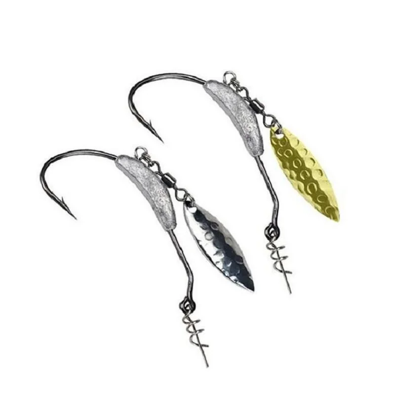 Рыболовные крючки 2 шт. г 3 4 Φ 7 джиг-головка с блестками и пружинным замком игла