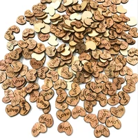 1000pcs 12x15mm love heart shape wood wooden craft for wedding table home decor diy birthday decoration party favor scrapbooking