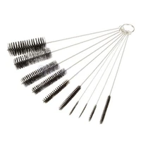 10pcs nylon stainless steel tobacco cleaning brushes set accessory for tobacco pipe smoke tube cleaning tools