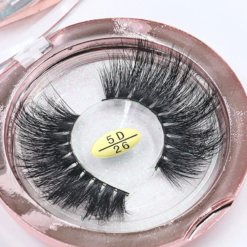 

Wholesale 25mm Mink Lashes Bulk 5D Mink Lashes Fluffy Wispy Cruelty Free Dramatic Mink Eyelashes with Rose Gold Box