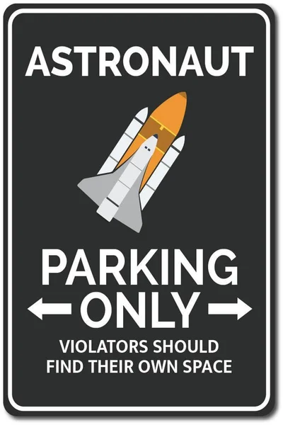 

Astronaut Rocket Parking Sign Metal Tin Sign Decoration Coffee Shop Bistro Bar Parking Garage Decoration Home Plaque 12*8 Inch