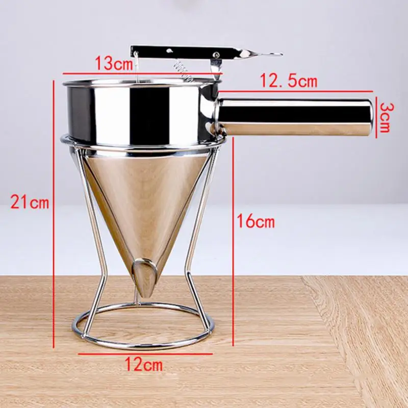 

Kitchen Specialty Tools Funnel Stainless Steel Vogue Sauce Cream Dosing Funnel Piston Funnel Dispenser With 8mm Nozzle And Stand
