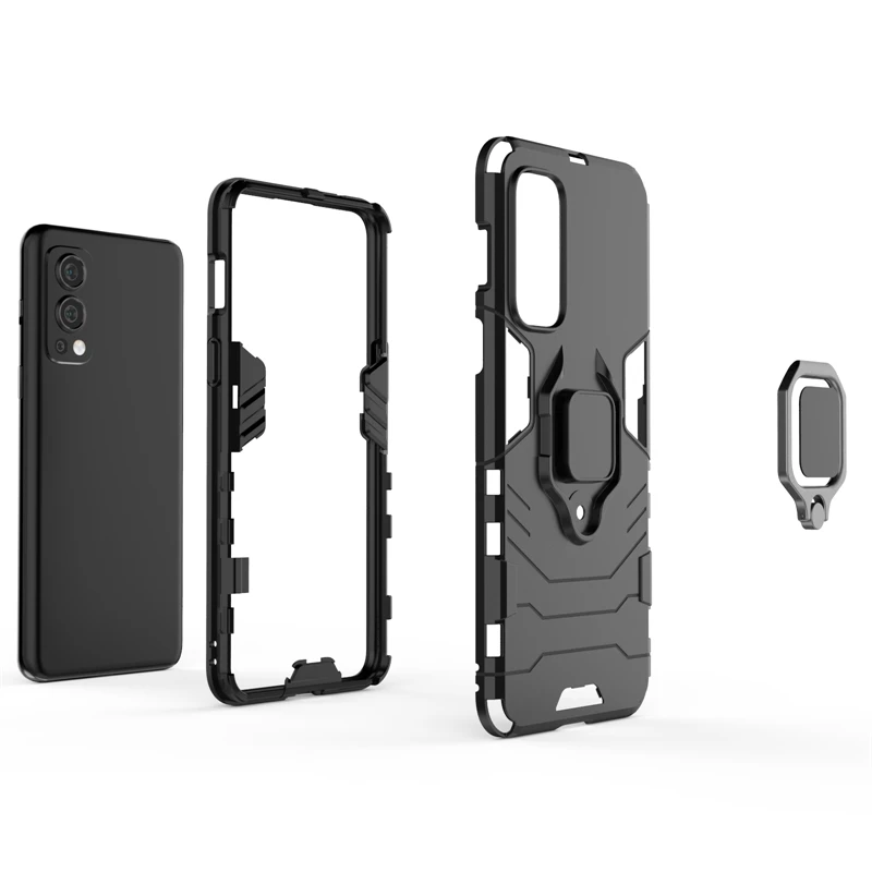 For OnePlus Nord2 Case Armor Finger Ring kickstand Shockproof  Bumper Hard Case For OnePlus Nord 2 Cover For OnePlus Nord2 5G