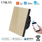 Настенный светильник UNKAS TuyaSmart LifeEwelink 12, настенный сенсорный переключатель для Google Home, голосовое управление Alexa