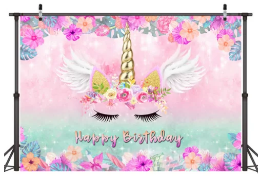 Виниловый фон для студийной фотосъемки с изображением золотого единорога крыла