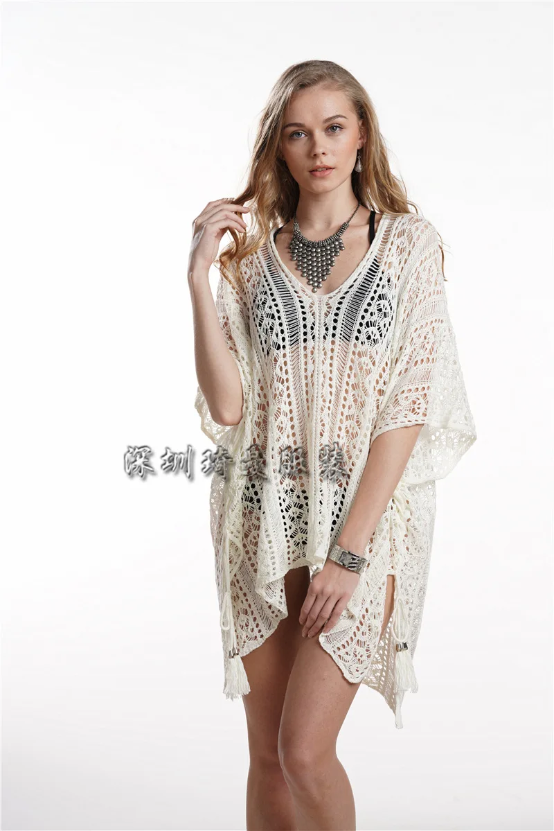 

Bikini Cover Up Beach Dress Large Size Women's Beachwear Coverup Kaftan Bikini Bathing Suit Capes Swimwear Salidas De Playa Cape