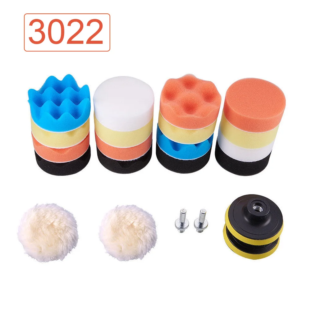

25pcs Buffer Pads Set Sponge Wheel Tool Soft Parts Machine Waxing Car Polishing With Drill Adapter Replaceable Auto Anti Scratch