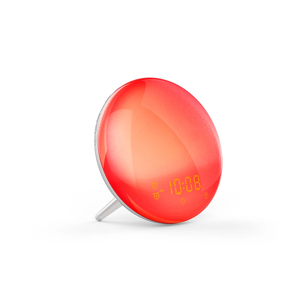 Wake Alarm Clock 7 Colors Alexa Phone App Control Smart Up Light Digital Night FM Radio Music Dimmable Voice Lamp | Дом и сад