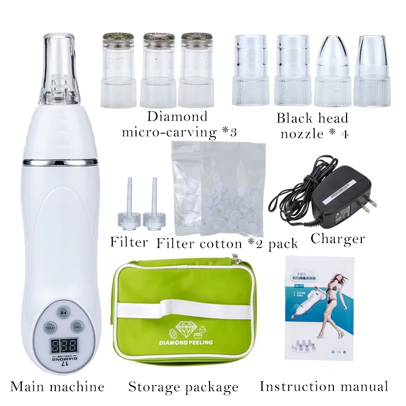 7 наконечников Алмазная дермабразия пилинг для кожи аппарат красоты вакуумные