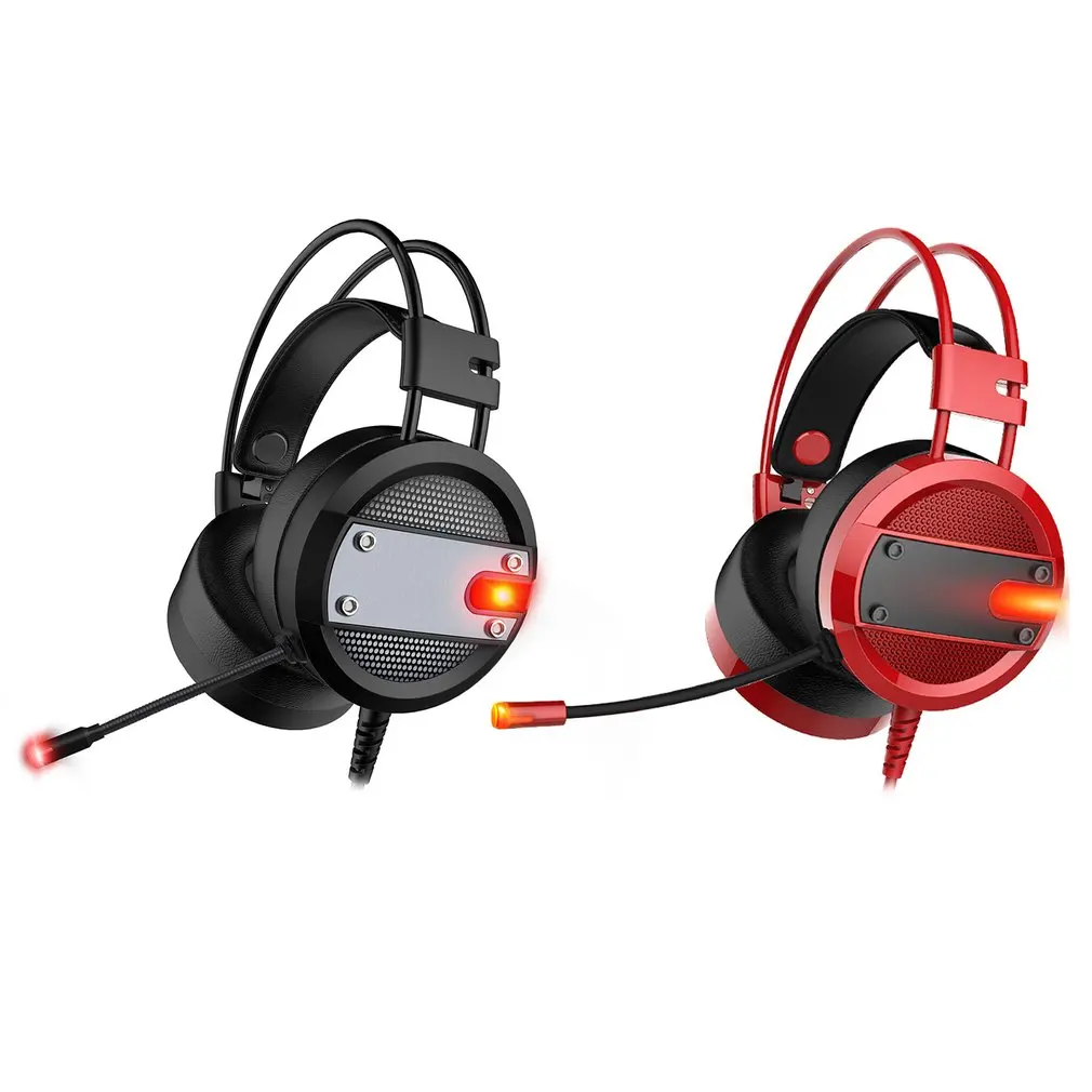 Проводные Игровые наушники 3,5 мм ПК планшетный компьютер гарнитура hi-fi-стереозвук повязка на голову с микрофоном светящийся свет