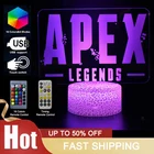 3D лампа APEX легенды игра ночной Светильник USB расположением выходов и 16 светодиодами Цвета дистанционного Управление для украшения спальни для мальчиков детские подарки на день рождения