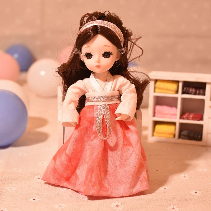 BJD все для куклы барби кукла подвижная шарнирная 16 см 1/6 3D глаза Bjd пластиковая девочек игрушки длинный парик
