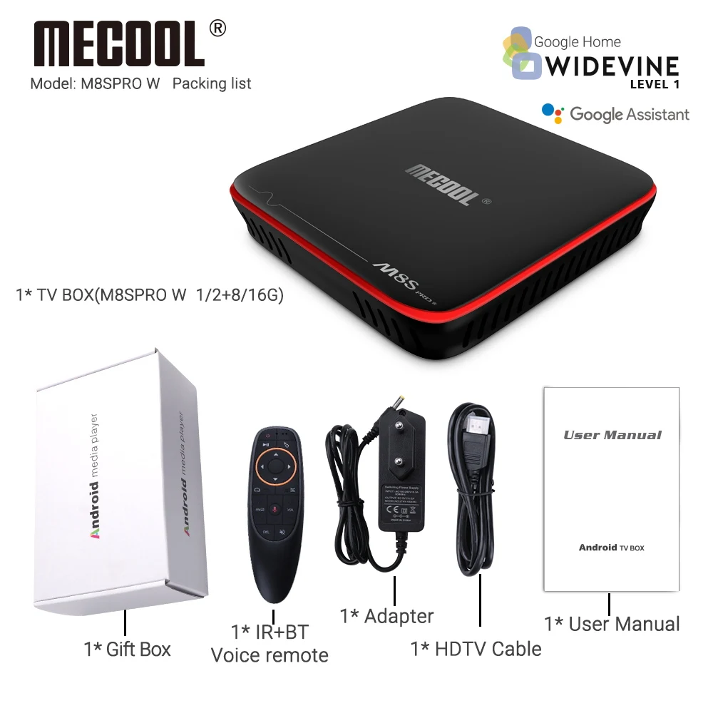 MECOOL M8S PRO W умные ТВ Box Android 7 1 Amlogic S905W 4 ядра 2 Гб оперативной памяти 16 встроенной ГБ 8