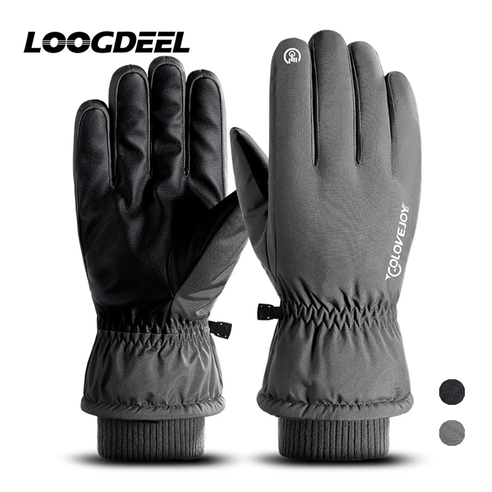

Лыжные перчатки looggolf, противоскользящие, износостойкие, бархатные, водонепроницаемые, ветрозащитные, унисекс